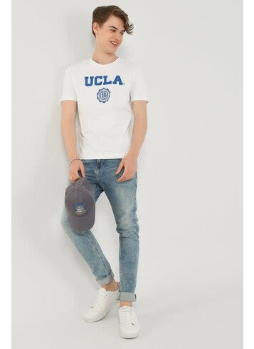 GAYLEY White Crew Neck Men's T-shirt