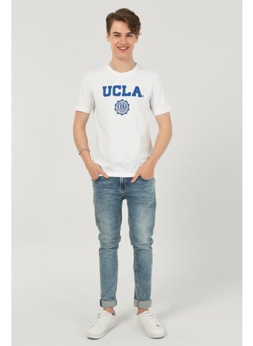 GAYLEY White Crew Neck Men's T-shirt