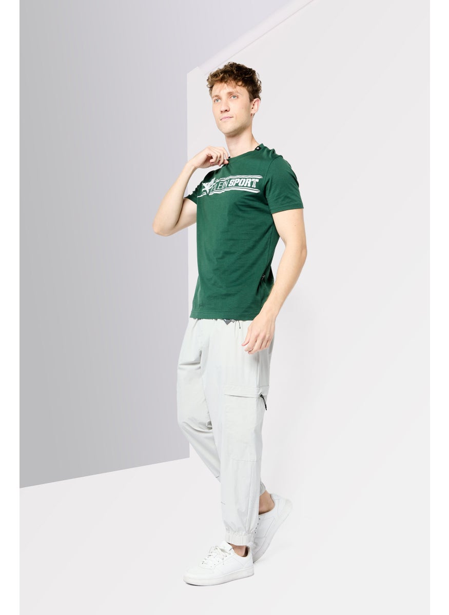 Men Sportswear Fit Short Sleeve Outdoor T-Shirt, Green