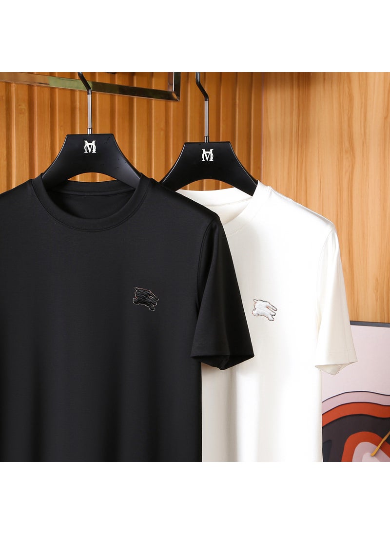 Soft Modal Xinjiang Cotton Mens Summer Tee TES105 Black
