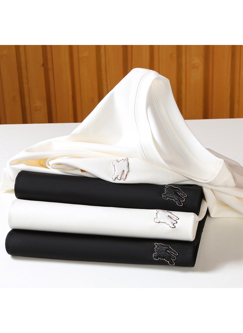Soft Modal Xinjiang Cotton Mens Summer Tee TES105 Black