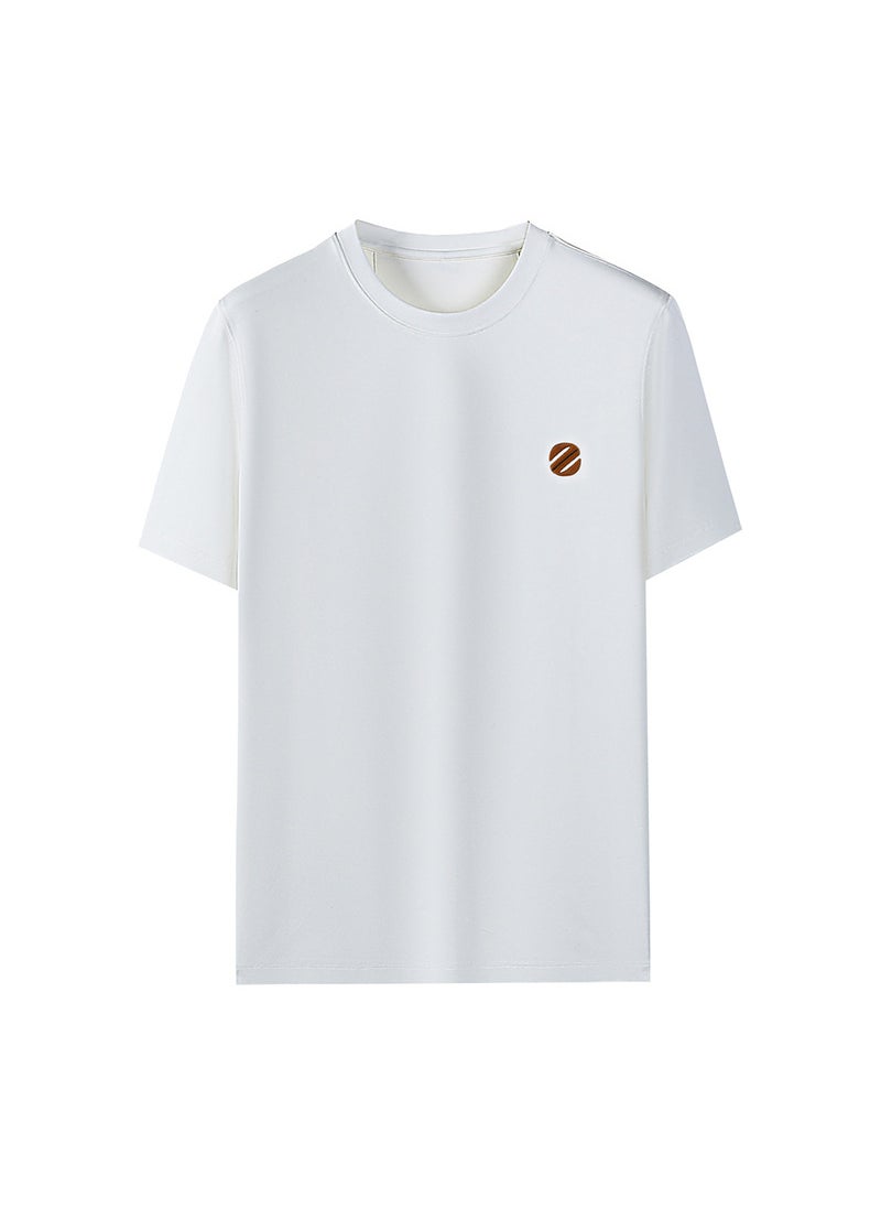 Silk-cotton Modal Blend Mens Casual Tee Black