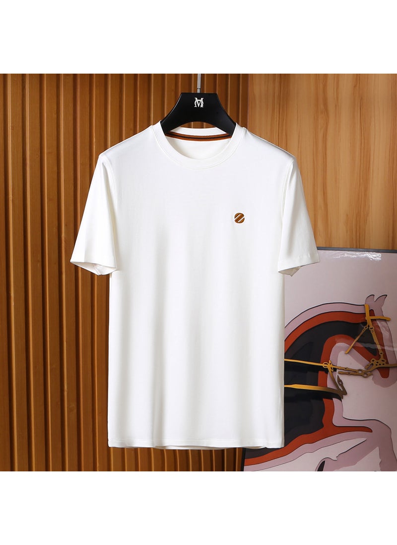 Silk-cotton Modal Blend Mens Casual Tee Black