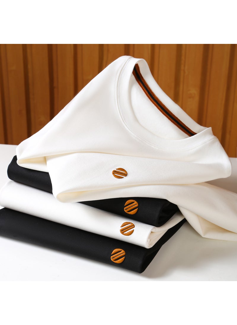 Silk-cotton Modal Blend Mens Casual Tee Black