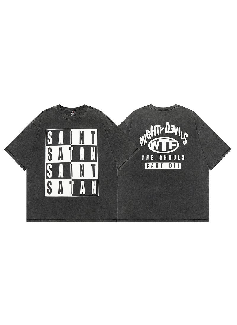 2024 Saint Michael Retro Print Vintage Tee wash water black