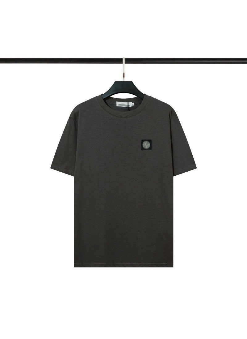 Embroidered Logo Cotton Tee Unisex Dark gray