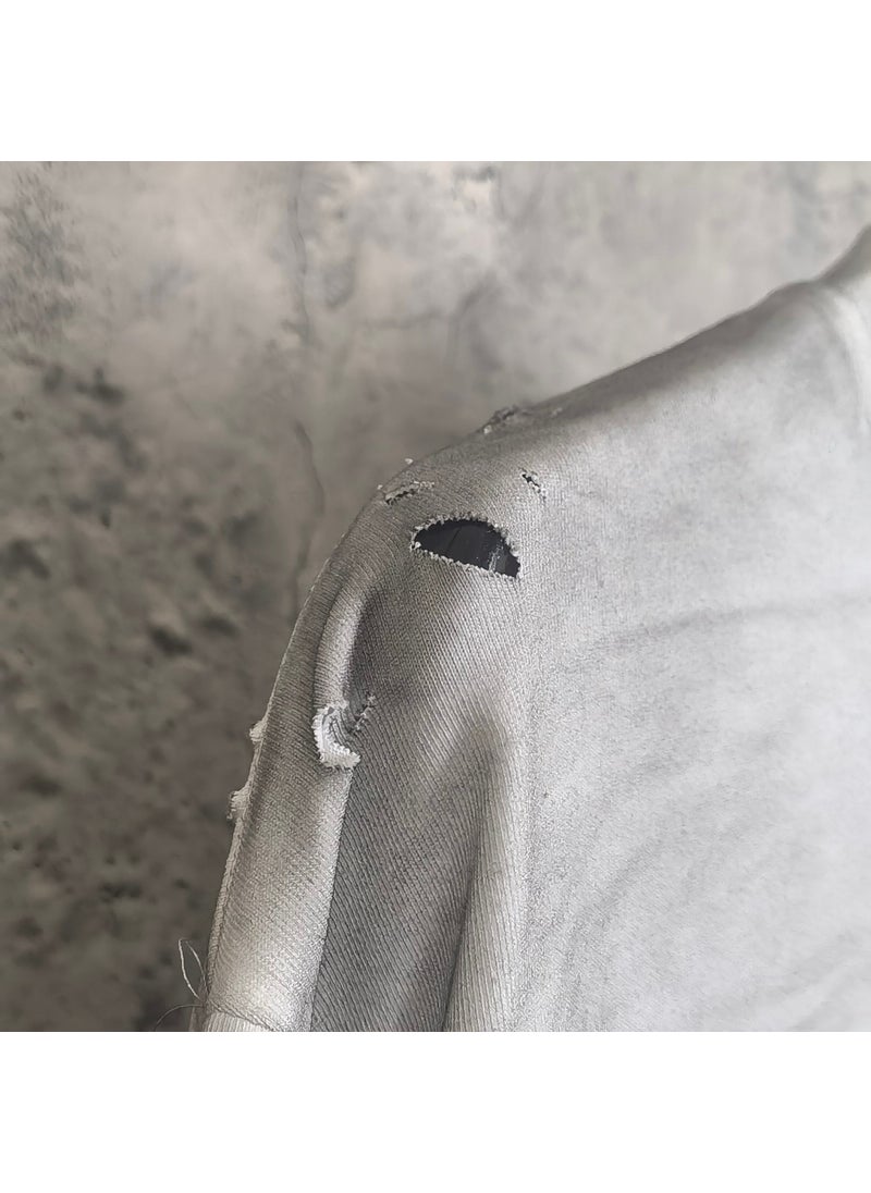 High-Quality Ripped Tee Unisex Oversized Milky White