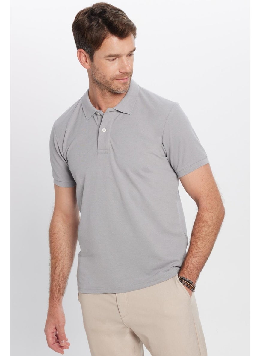 Men's Slim Fit Slim Cut Cotton Soft Texture Cool Fabric Plain Pique Polo Collar T-Shirt