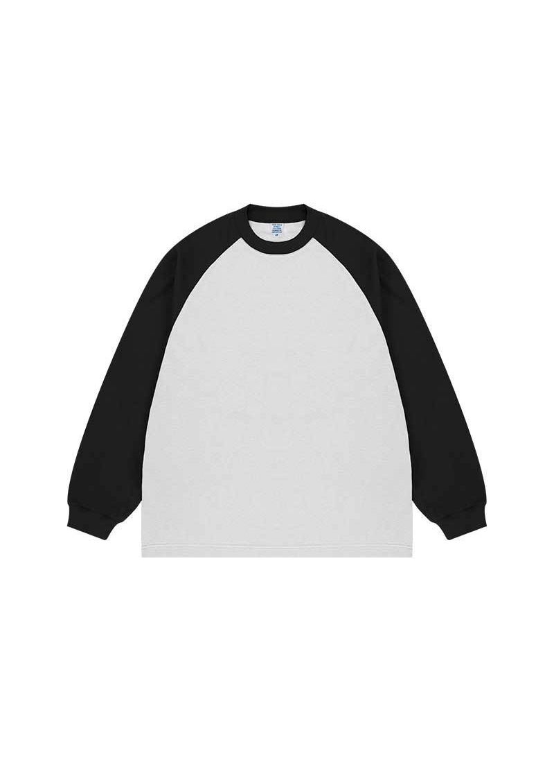 Heavyweight Colorblock Mens Long Sleeve Tee iron gray