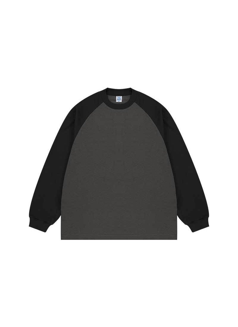 Heavyweight Colorblock Mens Long Sleeve Tee iron gray