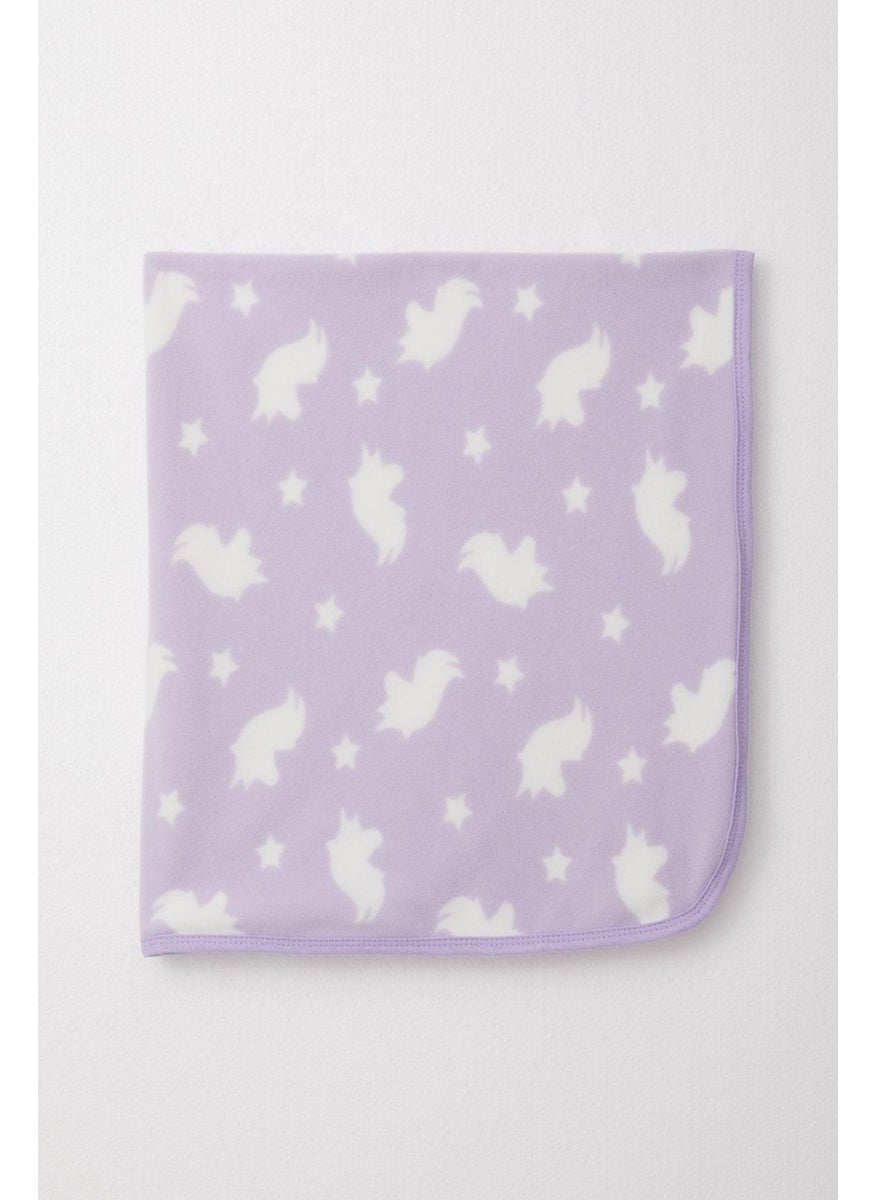 Newborn Polar Fleece Baby Blanket Star Pattern Standard, Lilac