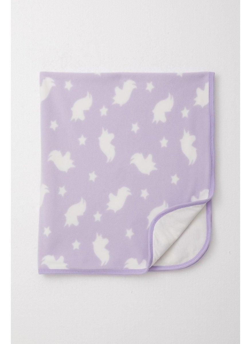 Newborn Polar Fleece Baby Blanket Star Pattern Standard, Lilac