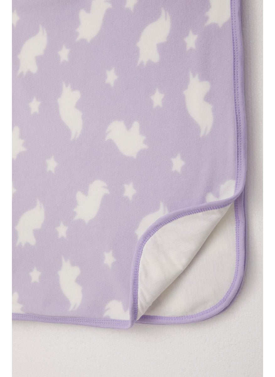 Newborn Polar Fleece Baby Blanket Star Pattern Standard, Lilac