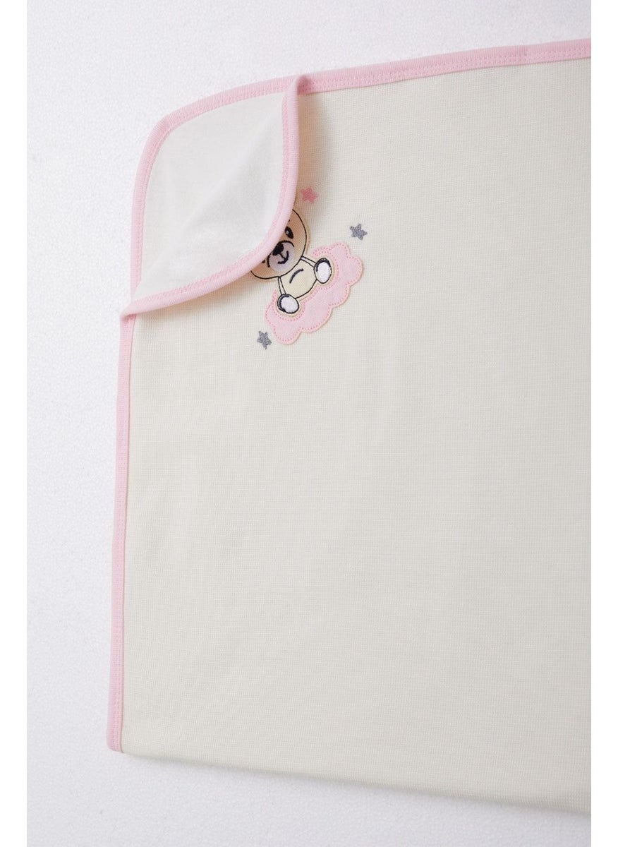 Newborn Baby Blanket Cute Baby Bear Printed Standard, Cream