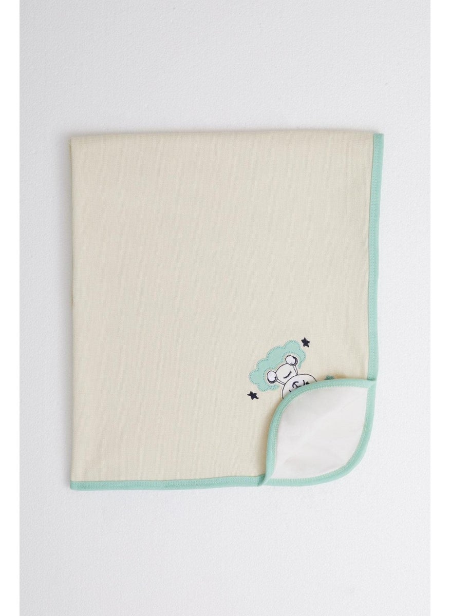 Newborn Baby Blanket Cute Baby Bear Printed Standard, Cream