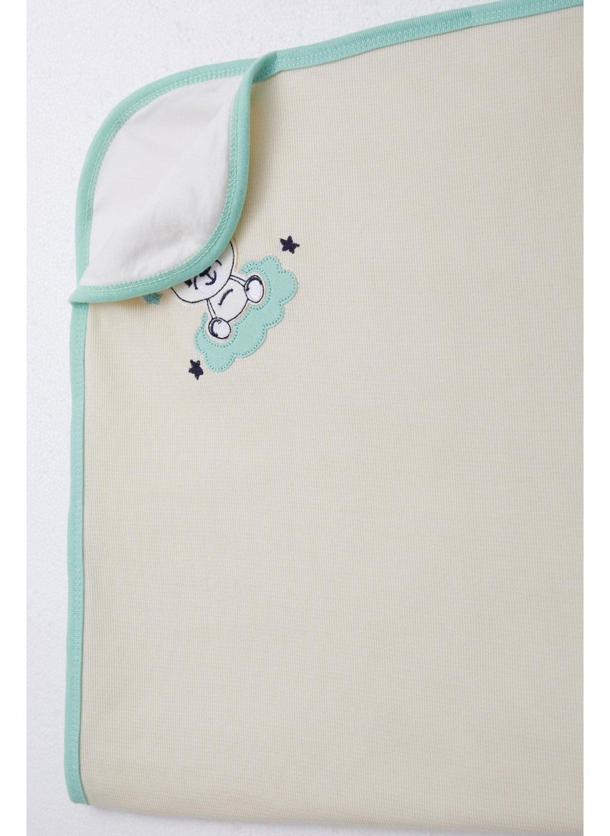 Newborn Baby Blanket Cute Baby Bear Printed Standard, Cream