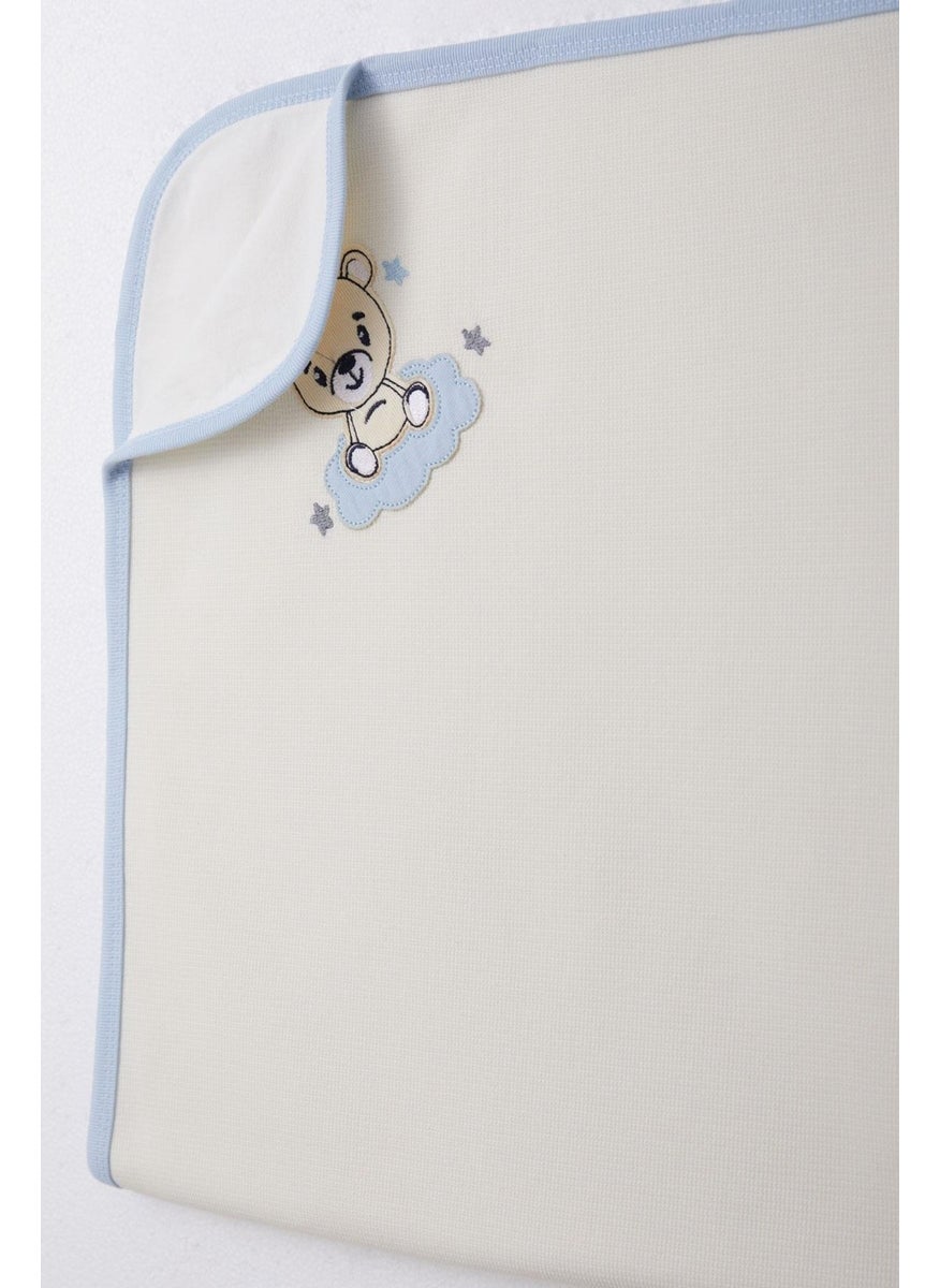 Newborn Baby Blanket Cute Baby Bear Printed Standard, Cream