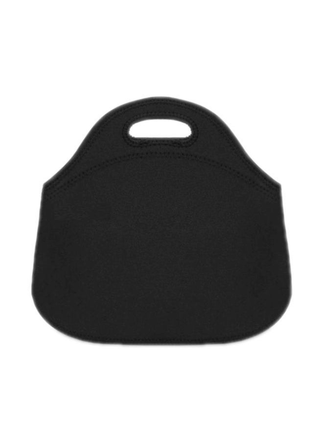 Foldable Neoprene Thermal Lunch Bag With Zipper Black 29.5x28.5centimeter
