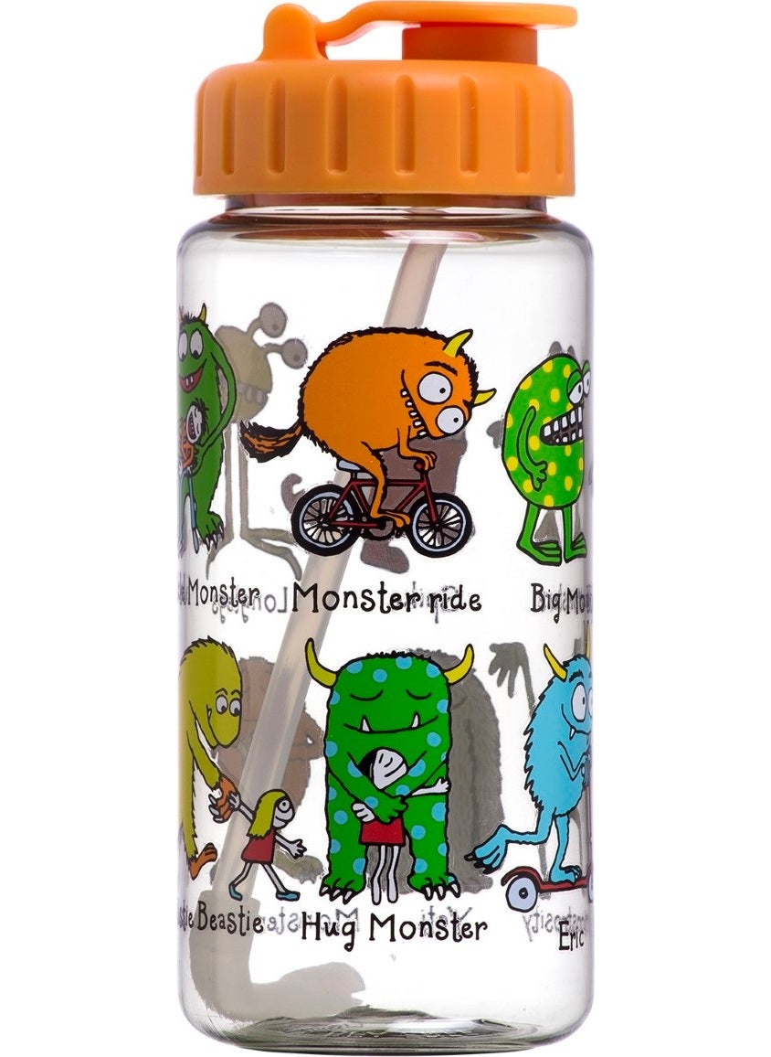 Non-Spill Water Bottle with Straw 4-Piece Lunch Box Monster Set