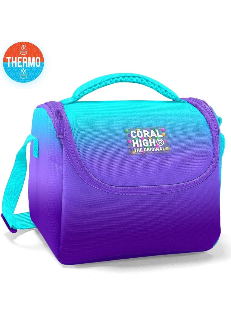 Kids Turquoise Purple Color Transition Thermo Lunch Box 11763