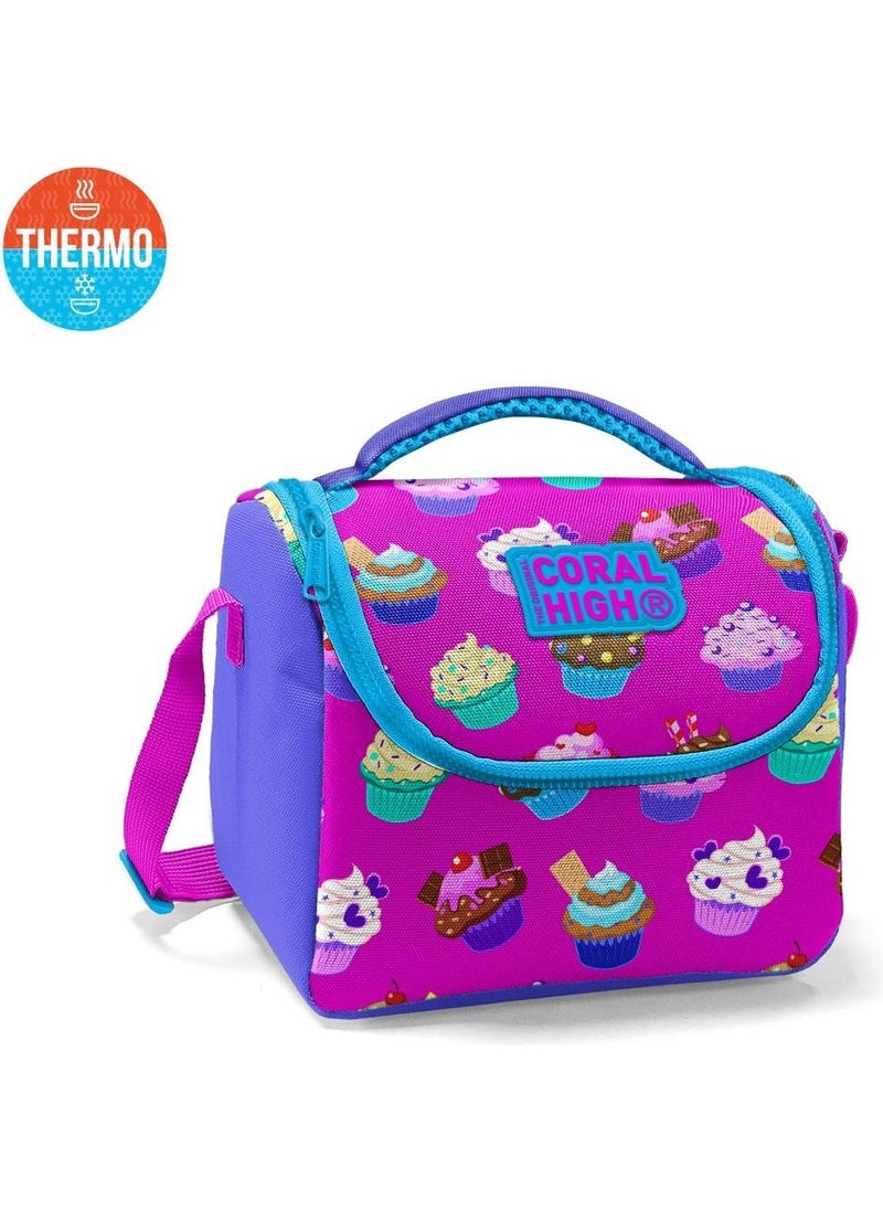 Kıds Kids Lavender Pink Cupcake Patterned Thermo Lunchbox 11817
