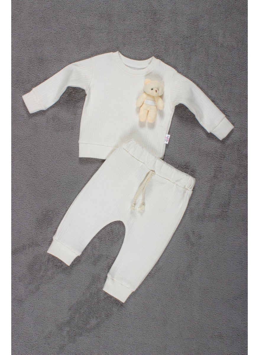 Style Teddy Bear Corded Bottom and Top Baby Set