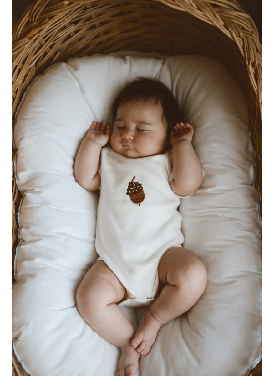 3-Piece Embroidered Snap Badi - Zıbın