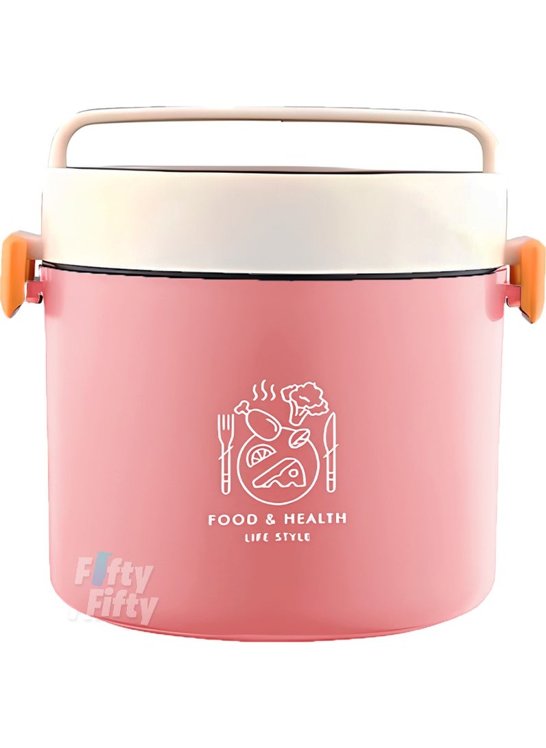Single Layer Round Bento Lunch Box New Generation Lunch Box for Office-School - FFLBOX5431KAT