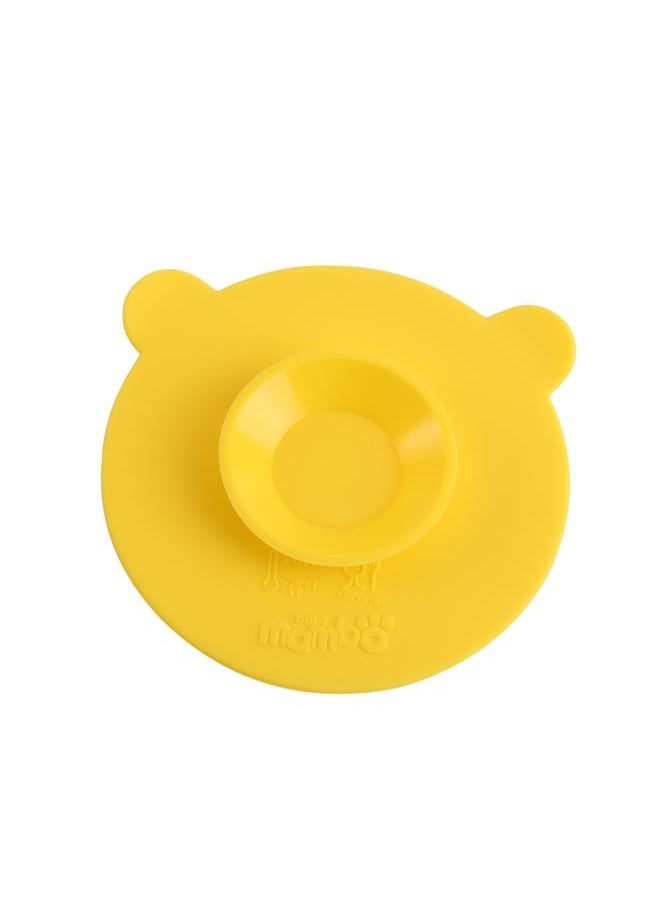 Silicone Baby Bowl Base Sucker Double sided Magic Suction Anti skid Tableware Placemat(Yellow)