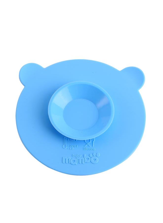 Silicone Baby Bowl Base Sucker Double sided Magic Suction Anti skid Tableware Placemat(Blue)