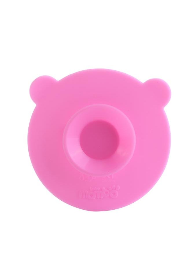 Silicone Baby Bowl Base Sucker Double sided Magic Suction Anti skid Tableware Placemat(Pink)