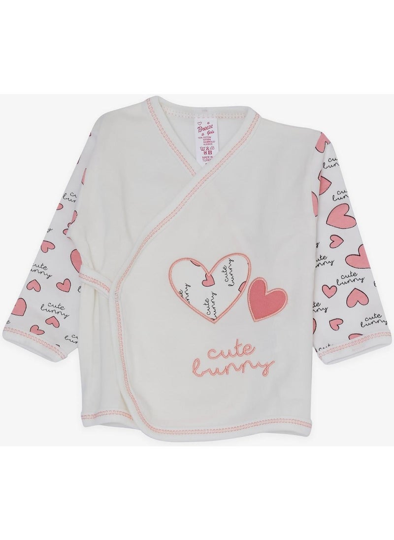 Baby Girl Hospital Release Pack of 10 Heart Embroidered 0-, Ecru