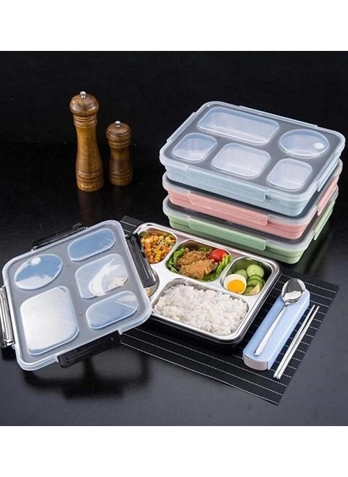 Vagon Life Steel Nutrition Container 5 Compartments 1600 ml Black BL-50122
