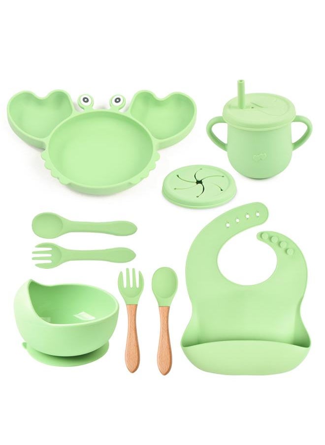 Baby Dinner Plate Baby Supplementary Dinner Plate Children's Tableware Set Three-plot Crab Silicone Dinner Plate Set