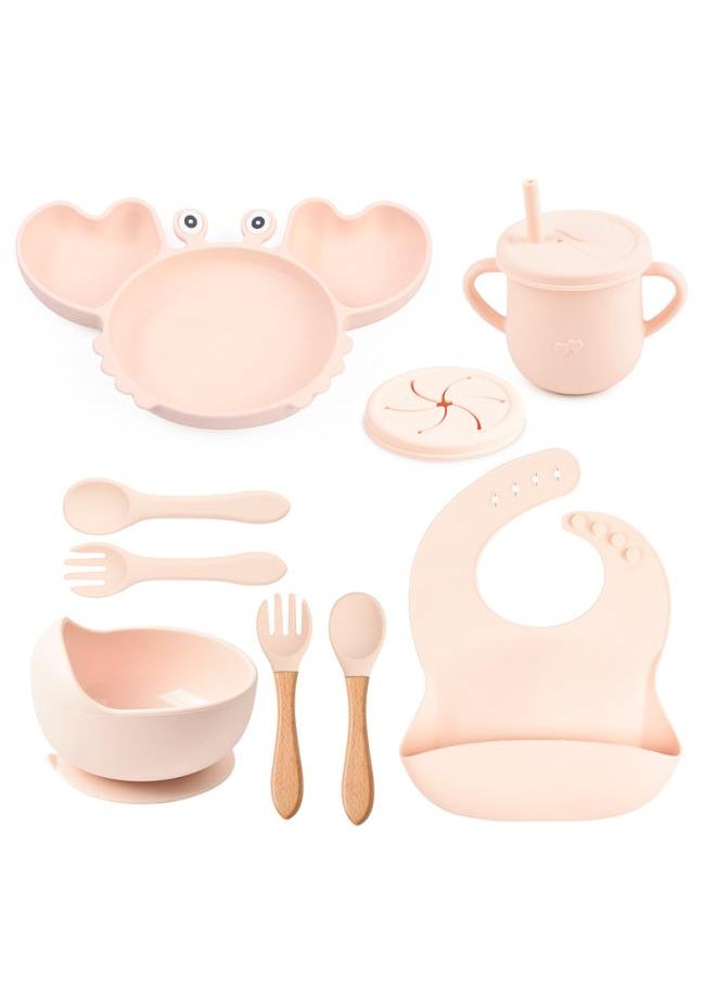 Baby Dinner Plate Baby Supplementary Dinner Plate Children's Tableware Set Three-plot Crab Silicone Dinner Plate Set