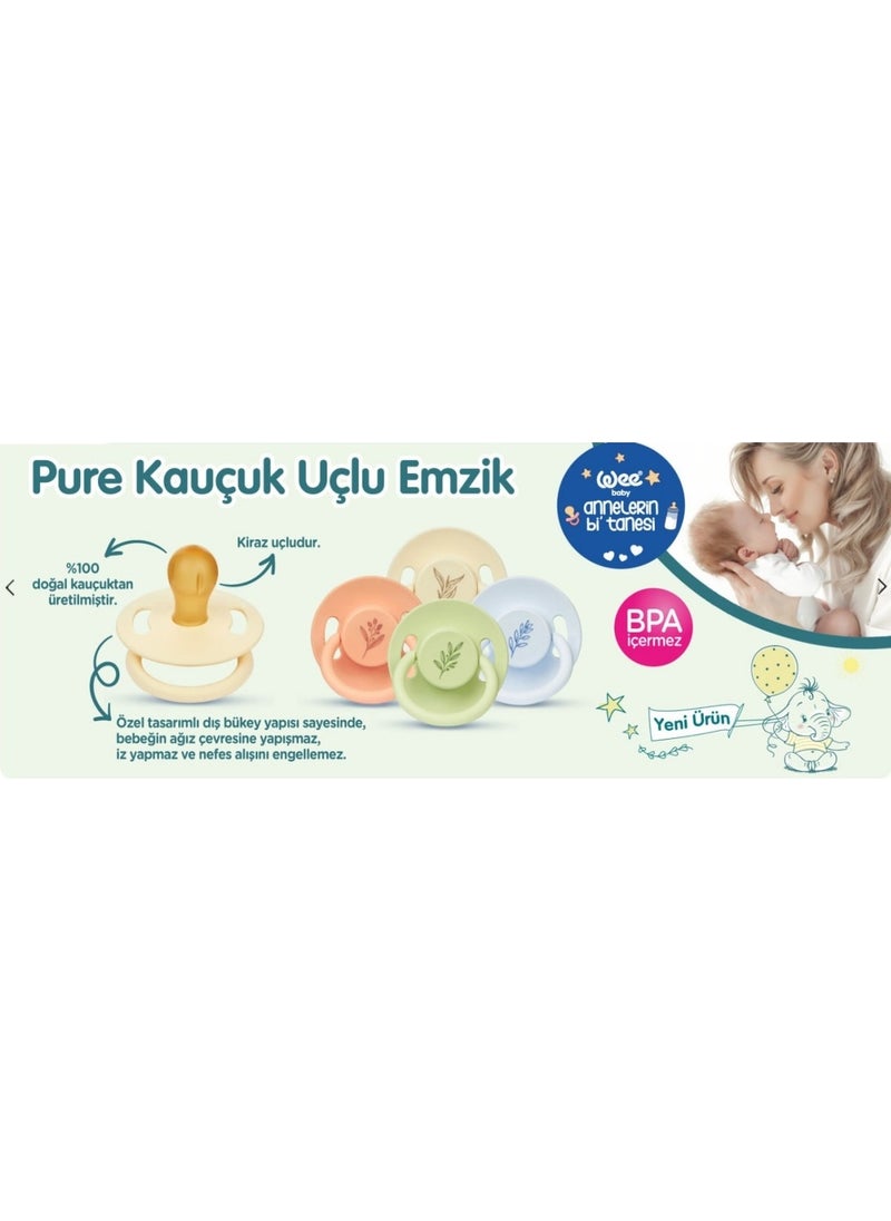 Pure Rubber Tipped Pacifier 0-6 Months (Rubber Grocery Store Pacifier)