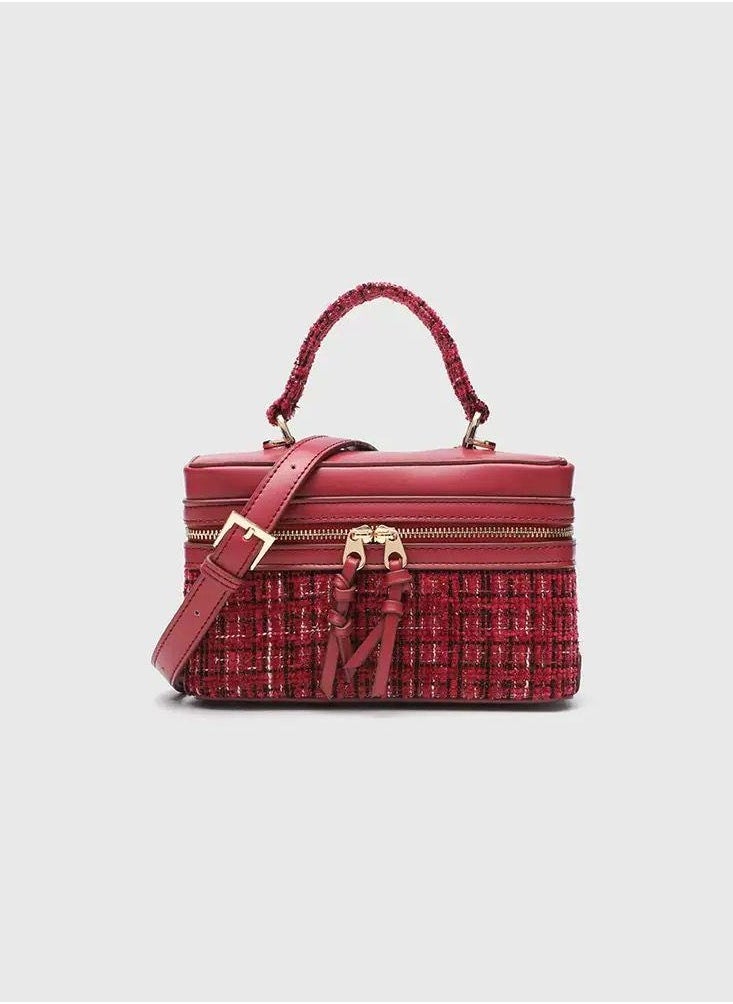 Compact Textured Shoulder Bag