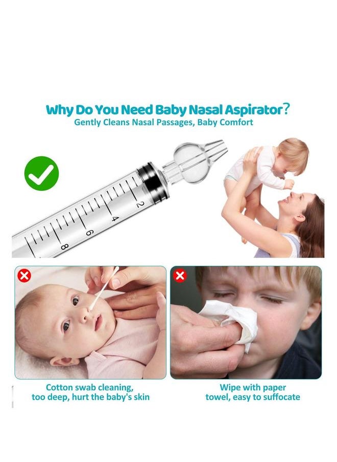 8 Pcs Baby Nasal Aspirator, Newborn Cleansing Snot, Babies Toddlers Essentials, Cleaner Quick Rinse Device BPA Free Nose Sucker for Infants Kids Children