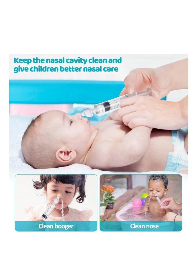 8 Pcs Baby Nasal Aspirator, Newborn Cleansing Snot, Babies Toddlers Essentials, Cleaner Quick Rinse Device BPA Free Nose Sucker for Infants Kids Children