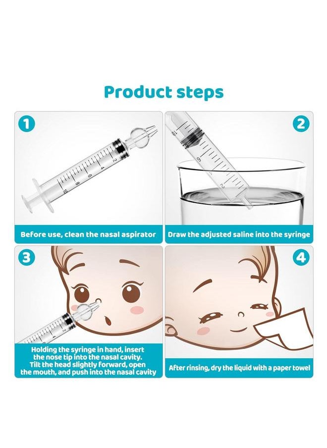 8 Pcs Baby Nasal Aspirator, Newborn Cleansing Snot, Babies Toddlers Essentials, Cleaner Quick Rinse Device BPA Free Nose Sucker for Infants Kids Children