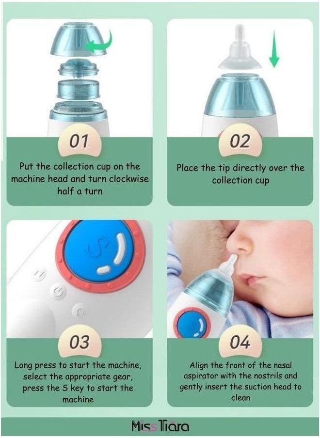 Rechargeable Automatic Electric Baby Nasal Aspirator-Nasal Mucus Remover for Kids With Music And Light Soothing Function