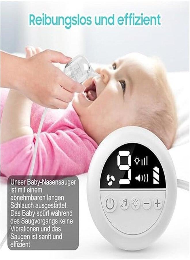 Rechargeable baby nasal cleaner, silicone adjustable suction, electric children's aspirator, healthy, safe, convenient, low noise and music