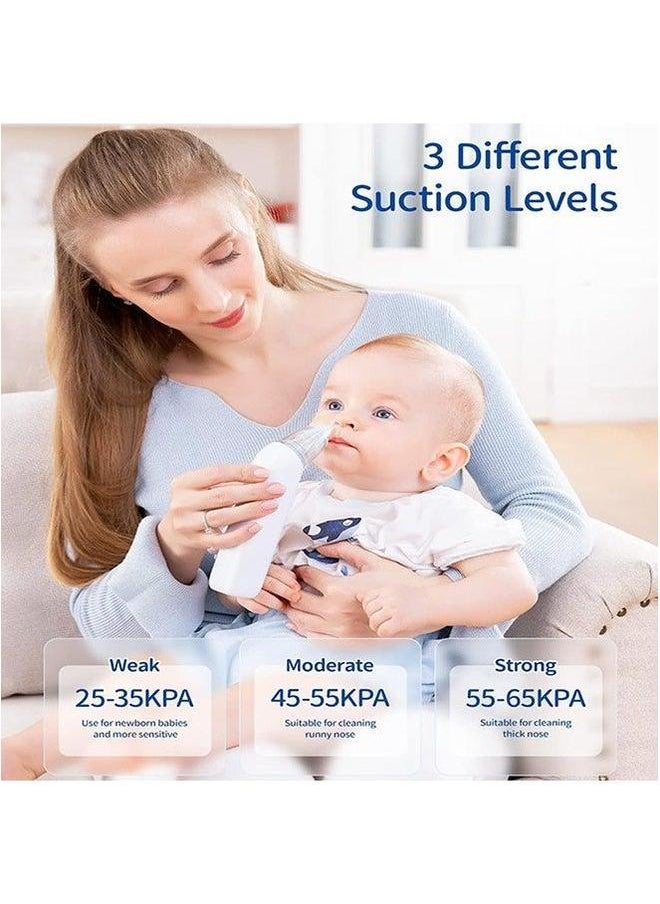 Baby Nasal Aspirator,Electric Nose Sucker with Adjustable 3 Levels Suction,3 Silicone Tips,Rechargeable Booger for Babies Colorful Light Soothing Function and Lullaby