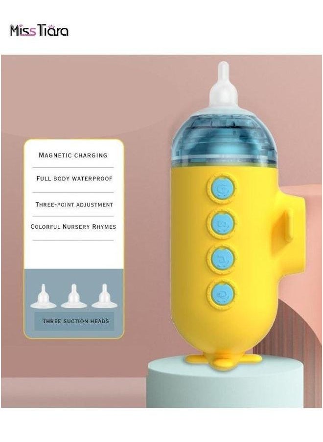 Baby Nasal Aspirator, baby electric nasal aspirator, Healthycare Tools Automatic Nose Clener with 3 Silicone Tips & Levels of Suction Rechargeable Portable (Yellow)