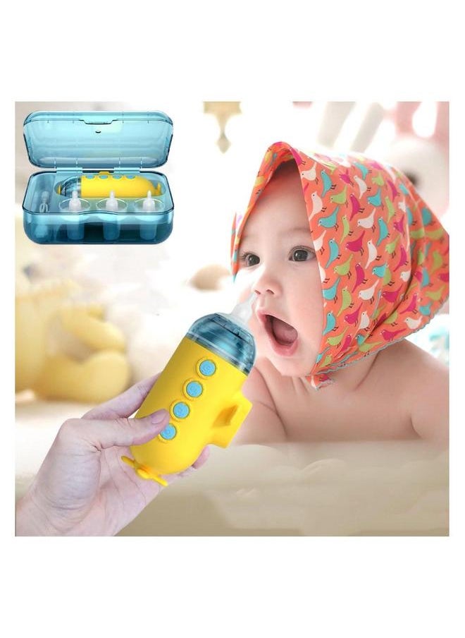 Baby Nasal Aspirator, baby electric nasal aspirator, Healthycare Tools Automatic Nose Clener with 3 Silicone Tips & Levels of Suction Rechargeable Portable (Yellow)