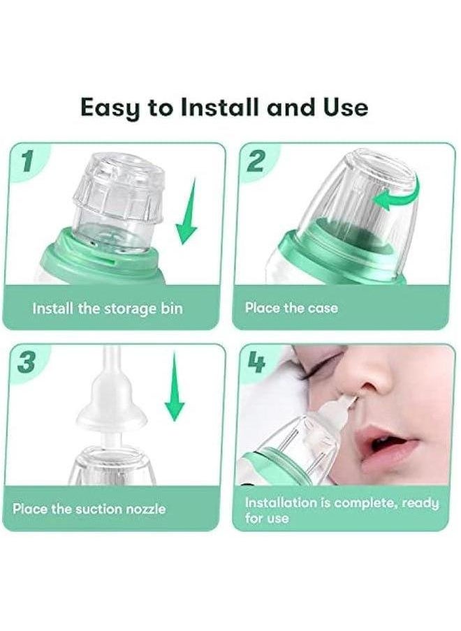 1PCS Automatic Nose Cleaner with Silicone Tips & 3 Levels of Suction Music Soothing Function Rechargeable Portable