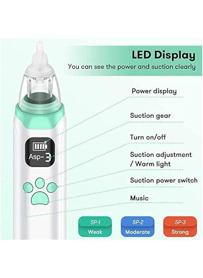 1PCS Automatic Nose Cleaner with Silicone Tips & 3 Levels of Suction Music Soothing Function Rechargeable Portable