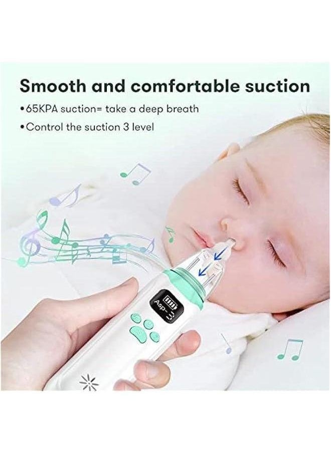 1PCS Automatic Nose Cleaner with Silicone Tips & 3 Levels of Suction Music Soothing Function Rechargeable Portable