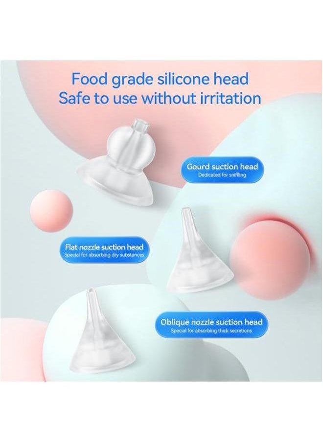 Portable Electric Baby Nasal Aspirator Nose Sucker Cleaner for Infants 3 Suction Levels Low Noise Colorful Light 10 Soothing Music with 3pcs Tips