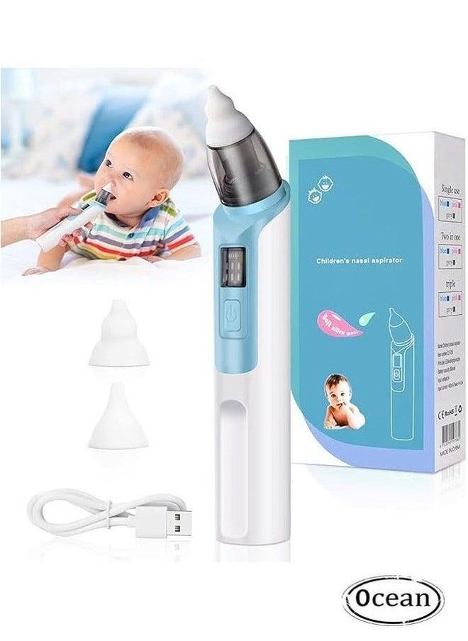 Baby Nasal Aspirator, Nose Sucker for Baby, Electric Cleaner with 2 Sizes Silicone Tips and 6 Level Adjustment Newborn Toddlers & Kids,USB Rechargeable